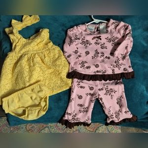 Bundle of 2 baby girl matching outfits